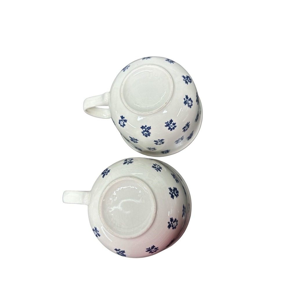 VTG Ralph Lauren Nellie Denimware Blue Floral Cup and Saucer Set of 2 England - Picture 3 of 15